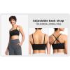 imageTHE GYM PEOPLE Womens Adjustable Spaghetti Strap Sports Bras Wirefree Workout Tops with Removable PaddedBlack