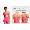 imageTHE GYM PEOPLE Womens Adjustable Spaghetti Strap Sports Bras Wirefree Workout Tops with Removable PaddedBright Pink