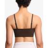 imageTHE GYM PEOPLE Womens Adjustable Spaghetti Strap Sports Bras Wirefree Workout Tops with Removable PaddedBrown