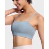 imageTHE GYM PEOPLE Womens Adjustable Spaghetti Strap Sports Bras Wirefree Workout Tops with Removable PaddedDenim Blue