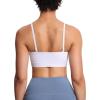 imageTHE GYM PEOPLE Womens Adjustable Spaghetti Strap Sports Bras Wirefree Workout Tops with Removable PaddedWhite