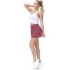 imageTHE GYM PEOPLE Womens Cross Waist Tennis Skirts with Cutting Hem Golf Skorts with Inner Mesh Pockets ShortsRed