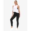 imageTHE GYM PEOPLE Womens Cross Waist Workout Leggings Tummy Control High Waisted Athletic Yoga Pants with PocketsBlack