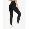 imageTHE GYM PEOPLE Womens Cross Waist Workout Leggings Tummy Control High Waisted Athletic Yoga Pants with PocketsBlack