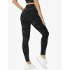 imageTHE GYM PEOPLE Womens Cross Waist Workout Leggings Tummy Control High Waisted Athletic Yoga Pants with PocketsBlack Camo