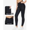 imageTHE GYM PEOPLE Womens Cross Waist Workout Leggings Tummy Control High Waisted Athletic Yoga Pants with PocketsBlack Leopard