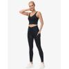 imageTHE GYM PEOPLE Womens Cross Waist Workout Leggings Tummy Control High Waisted Athletic Yoga Pants with PocketsBlack Leopard