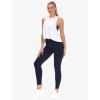 imageTHE GYM PEOPLE Womens Cross Waist Workout Leggings Tummy Control High Waisted Athletic Yoga Pants with PocketsBlue