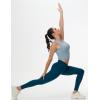 imageTHE GYM PEOPLE Womens Cross Waist Workout Leggings Tummy Control High Waisted Athletic Yoga Pants with PocketsDark Blue Green