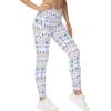 imageTHE GYM PEOPLE Womens Cross Waist Workout Leggings Tummy Control High Waisted Athletic Yoga Pants with PocketsXmas Print White