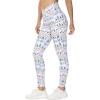 imageTHE GYM PEOPLE Womens Cross Waist Workout Leggings Tummy Control High Waisted Athletic Yoga Pants with PocketsXmas Print White
