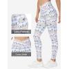imageTHE GYM PEOPLE Womens Cross Waist Workout Leggings Tummy Control High Waisted Athletic Yoga Pants with PocketsXmas Print White