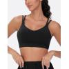 imageTHE GYM PEOPLE Womens Double Spaghetti Strap Sports Bras Supportive Strappy Workout Bra with PaddedBlack