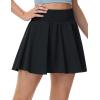 imageTHE GYM PEOPLE Womens Flowy Tennis Skorts High Waisted Pleated Athletic Golf Skirts Builtin Shorts with PocketsBlack