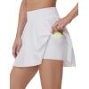imageTHE GYM PEOPLE Womens Flowy Tennis Skorts High Waisted Pleated Athletic Golf Skirts Builtin Shorts with PocketsOffwhite