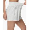imageTHE GYM PEOPLE Womens High Waist Sweat Shorts Summer Athletic Lounge Short with Zipper PocketsHeather White