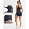 imageTHE GYM PEOPLE Womens High Waist Workout Shorts Breathable Dolphin Split Elastic Lounge Yoga ShortsCharcoal Grey