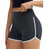 imageTHE GYM PEOPLE Womens High Waist Workout Shorts Breathable Dolphin Split Elastic Lounge Yoga ShortsCharcoal Grey