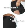 imageTHE GYM PEOPLE Womens High Waist Workout Shorts Side Pleated Athletic Running Shorts with Mesh Liner Zip PocketBlack