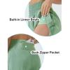 imageTHE GYM PEOPLE Womens High Waist Workout Shorts Side Pleated Athletic Running Shorts with Mesh Liner Zip PocketJasmine Green