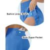 imageTHE GYM PEOPLE Womens High Waist Workout Shorts Side Pleated Athletic Running Shorts with Mesh Liner Zip PocketLight Blue
