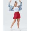 imageTHE GYM PEOPLE Womens High Waist Workout Shorts Side Pleated Athletic Running Shorts with Mesh Liner Zip PocketMagenta