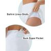 imageTHE GYM PEOPLE Womens High Waist Workout Shorts Side Pleated Athletic Running Shorts with Mesh Liner Zip PocketWhite