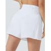 imageTHE GYM PEOPLE Womens High Waist Workout Shorts Side Pleated Athletic Running Shorts with Mesh Liner Zip PocketWhite