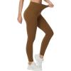 imageTHE GYM PEOPLE Womens High Waist Yoga Pants Soft Tummy Control Athletic Workout Leggings with Deep PocketsBrown
