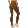imageTHE GYM PEOPLE Womens High Waist Yoga Pants Soft Tummy Control Athletic Workout Leggings with Deep PocketsBrown
