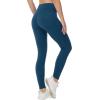 imageTHE GYM PEOPLE Womens High Waist Yoga Pants Soft Tummy Control Athletic Workout Leggings with Deep PocketsDark Blue Green