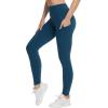 imageTHE GYM PEOPLE Womens High Waist Yoga Pants Soft Tummy Control Athletic Workout Leggings with Deep PocketsDark Blue Green
