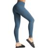 imageTHE GYM PEOPLE Womens High Waist Yoga Pants Soft Tummy Control Athletic Workout Leggings with Deep PocketsGrey Blue