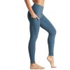 imageTHE GYM PEOPLE Womens High Waist Yoga Pants Soft Tummy Control Athletic Workout Leggings with Deep PocketsGrey Blue