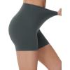 imageTHE GYM PEOPLE Womens High Waist Yoga Workout Shorts Tummy Control Fitness Athletic Running Compression ShortsDark Grey