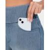 imageTHE GYM PEOPLE Womens High Waisted Jeggings Pants Stretchy Tummy Control Skinny Jean Leggings with PocketsDenim Light Blue