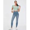 imageTHE GYM PEOPLE Womens High Waisted Jeggings Pants Stretchy Tummy Control Skinny Jean Leggings with PocketsDenim Light Blue