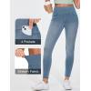 imageTHE GYM PEOPLE Womens High Waisted Jeggings Pants Stretchy Tummy Control Skinny Jean Leggings with PocketsDenim Light Blue