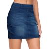 imageTHE GYM PEOPLE Womens High Waisted Mini Denim Skirts with Pockets Stretch Skinny Jean Bodycon SkirtsDark Blue