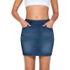 imageTHE GYM PEOPLE Womens High Waisted Mini Denim Skirts with Pockets Stretch Skinny Jean Bodycon SkirtsDark Blue