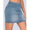 imageTHE GYM PEOPLE Womens High Waisted Mini Denim Skirts with Pockets Stretch Skinny Jean Bodycon SkirtsDenim Light Blue