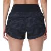 imageTHE GYM PEOPLE Womens High Waisted Running Shorts Quick Dry Athletic Workout Shorts with Mesh Liner Zipper PocketsBlack Grey Camo