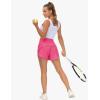 imageTHE GYM PEOPLE Womens High Waisted Running Shorts Quick Dry Athletic Workout Shorts with Mesh Liner Zipper PocketsBright Pink