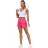 imageTHE GYM PEOPLE Womens High Waisted Running Shorts Quick Dry Athletic Workout Shorts with Mesh Liner Zipper PocketsBright Pink