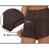 imageTHE GYM PEOPLE Womens High Waisted Running Shorts Quick Dry Athletic Workout Shorts with Mesh Liner Zipper PocketsBrown