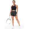 imageTHE GYM PEOPLE Womens High Waisted Running Shorts Quick Dry Athletic Workout Shorts with Mesh Liner Zipper PocketsCharcoal Grey