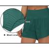 imageTHE GYM PEOPLE Womens High Waisted Running Shorts Quick Dry Athletic Workout Shorts with Mesh Liner Zipper PocketsDark Green