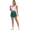 imageTHE GYM PEOPLE Womens High Waisted Running Shorts Quick Dry Athletic Workout Shorts with Mesh Liner Zipper PocketsDark Green
