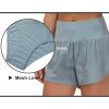 imageTHE GYM PEOPLE Womens High Waisted Running Shorts Quick Dry Athletic Workout Shorts with Mesh Liner Zipper PocketsDenim Blue