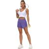 imageTHE GYM PEOPLE Womens High Waisted Running Shorts Quick Dry Athletic Workout Shorts with Mesh Liner Zipper PocketsLight Purple